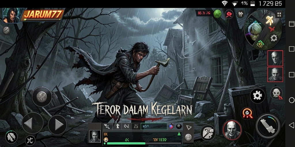 Gameplay menegangkan dalam JARUM77 yang penuh dengan elemen Horror.