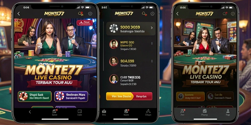 Tampilan gameplay Live Casino yang menarik di MONTE77.