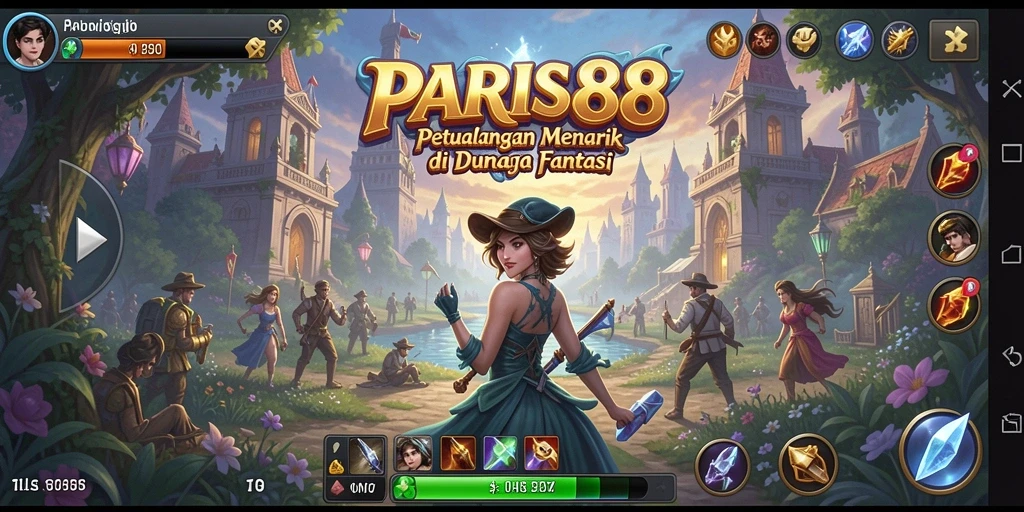 Tangkapan layar gameplay dari PARIS88 yang menunjukkan aksi petualangan yang mendebarkan.