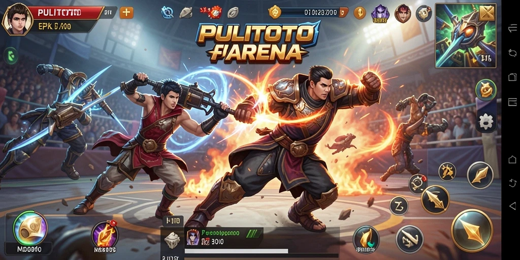 Screenshot PULITOTO menampilkan pertarungan mendebarkan dengan efek visual yang menakjubkan.