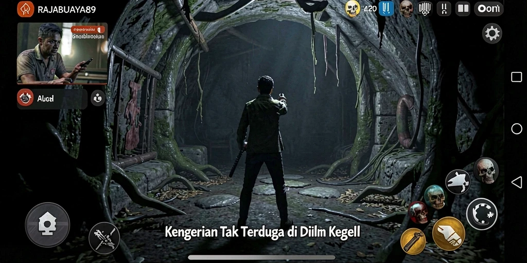 Gameplay RAJABUAYA89 menampilkan momen seram yang mendebarkan.