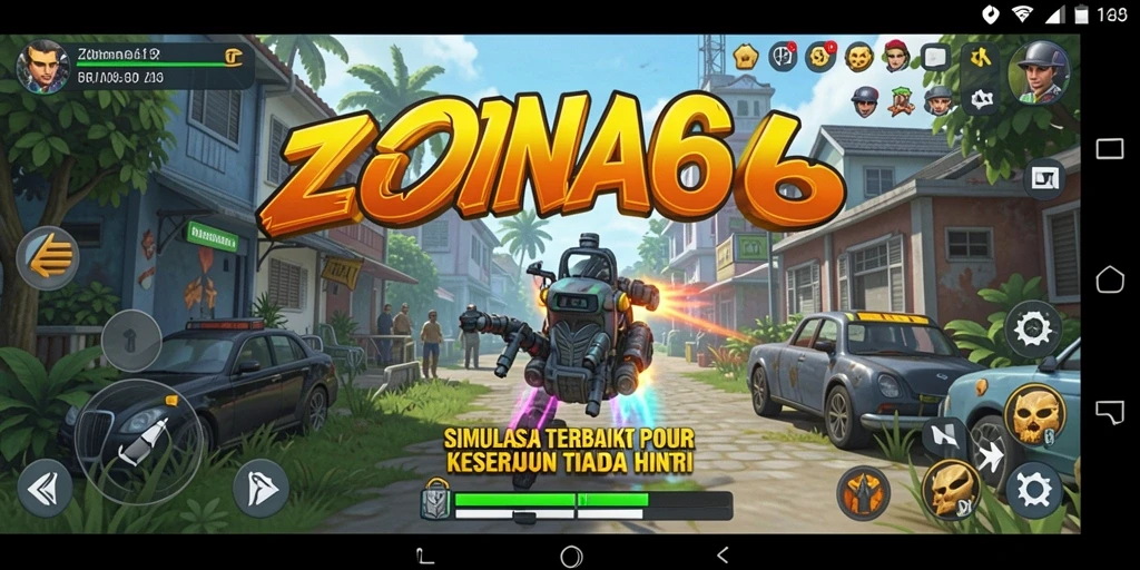 Screenshot gameplay ZONA66 yang menampilkan simulasi yang mendalam.