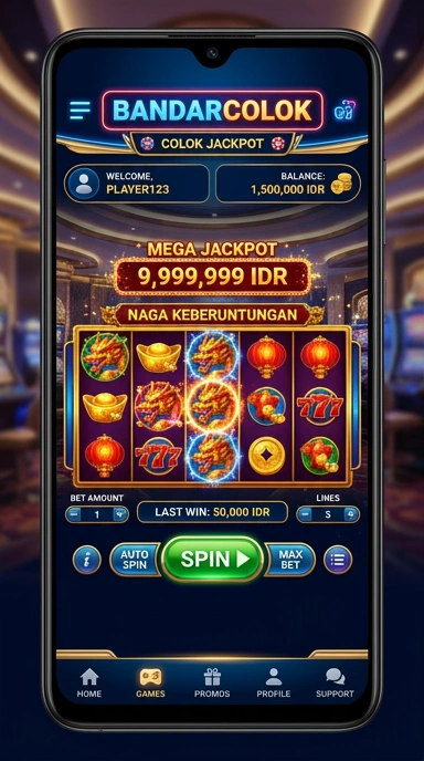 Tampilan utama aplikasi bandarcolok yang menarik dan mudah digunakan.